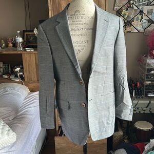 Andrew Fezza Houndstooth Wool Blazer - 38S